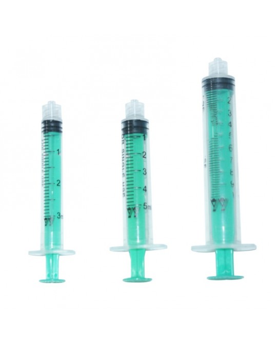 Luer Lock 3-piece single use syringe, 100 pcs