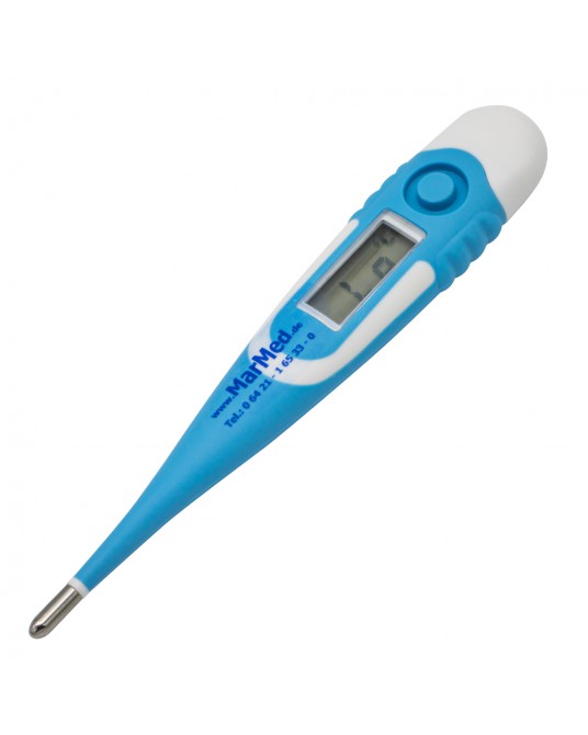 Electronic thermometer with a flexible tip
