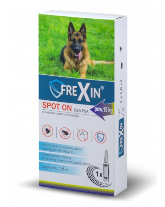 Krople na ektopasożyty dla psów pow.15 kg Frexin Spot-On 1,8 ml