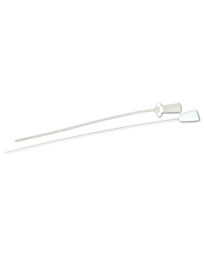 Cat catheter with a stylet