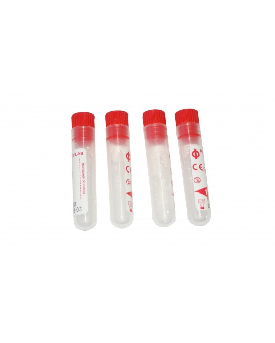 PP tube with EDTA, V-1ml, red stopper, 200 pcs