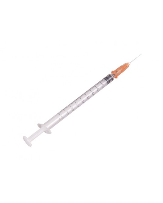 Single-use TBC syringe with a needle