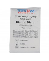 Gauze compresses, unsterilized, 12 layers, 17 threads