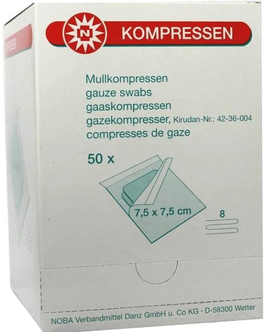 Sterile compresses, 8-ply, 50 pcs